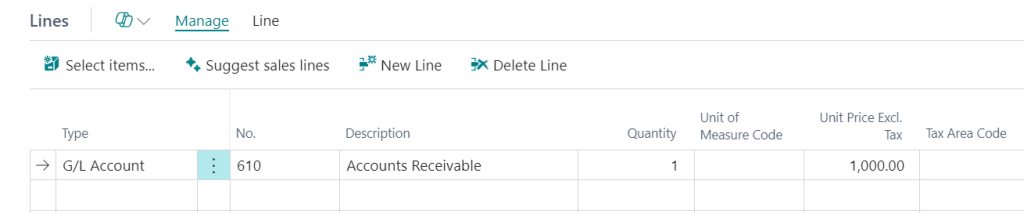 A screenshot of posting an open invoice during an open balance migration into Business Central